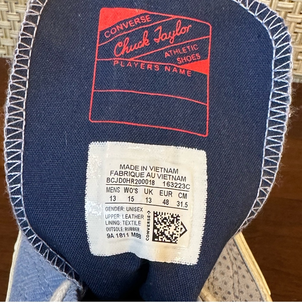 🌟3xHP🌟Converse Chuck 70 Chuck Taylor Blue/White Mixed Material Low Sneaker - Picture 8 of 11